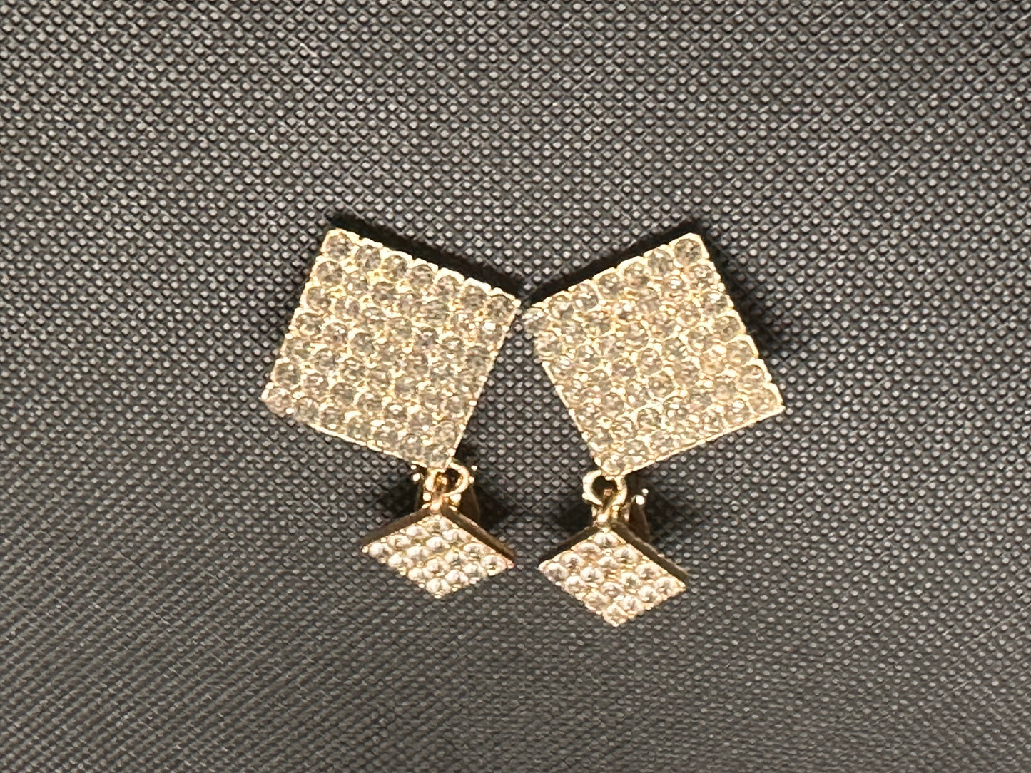 Diamond shape clip on earrings